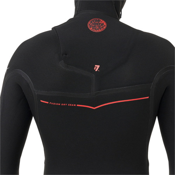 2026 Rip Curl Mens F-Bomb Fusion 4/3mm Chest Zip Hooded Wetsuit 174MFS - Black